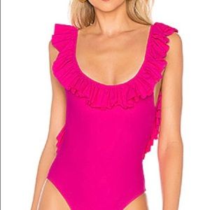 Pink Ruffles Swimsuit bloggers favorite REVOLVE
